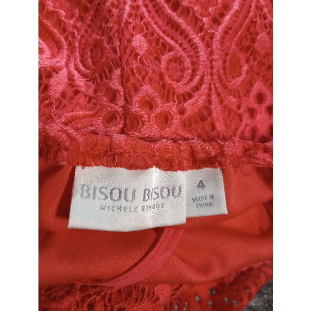 Bisou Bisou Dress Ladies 4 Coral Sleeveless Maxi Lace‎ - Picture 8 of 9